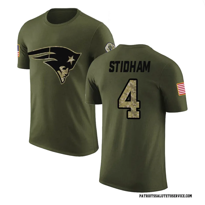 socket Men's New England Patriots #8 Jarrett Stidham Limited Olive Camo 2017 Salute to Service ...